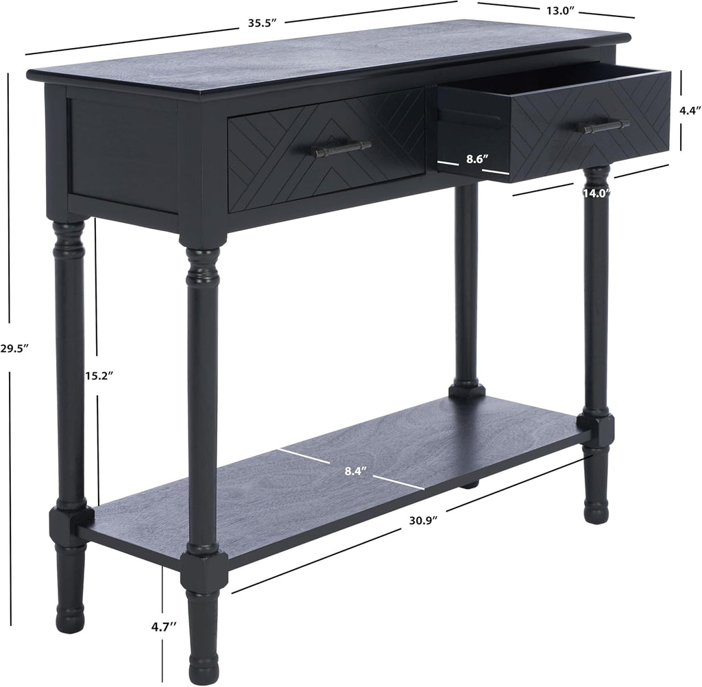 Safavieh Home Collection Peyton Black 2-Drawer Console Table CNS5704B