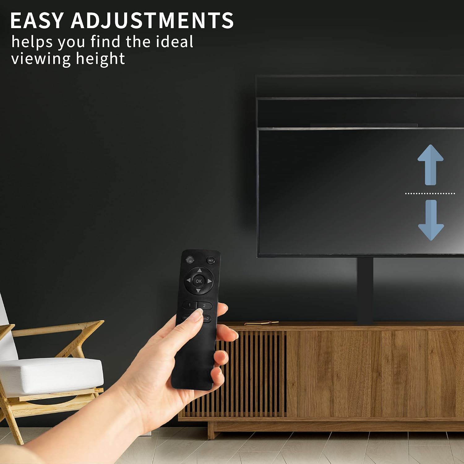 VIVO Motorized TV Stand for 37 to 77 inch Screens, Vertical Lift Television Stand with Remote Control and Tuya Smart App Compatibility, Compact TV Mount Bracket, MOUNT-E-UP80P