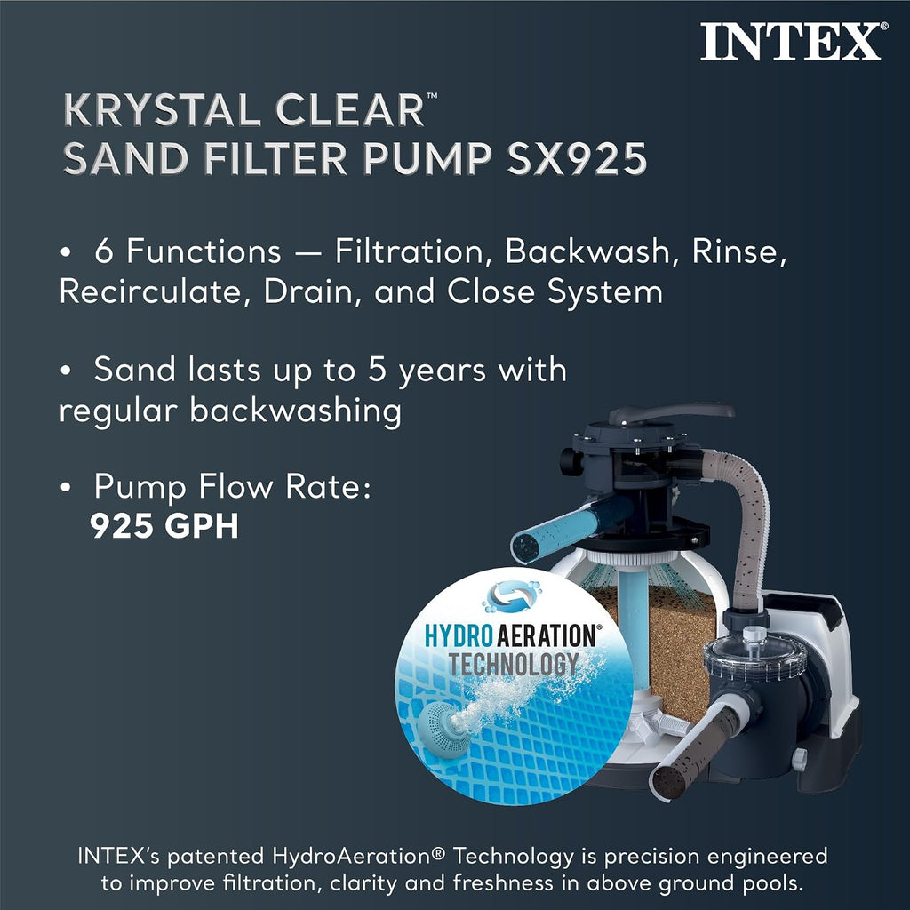 Intex Above Ground Swimming Pool Set, Ultra XTR 14' x 42' Round Frame Bundled with OptiFlow Premium Pure Silica Filter Pool Sand, 50 lb Bag