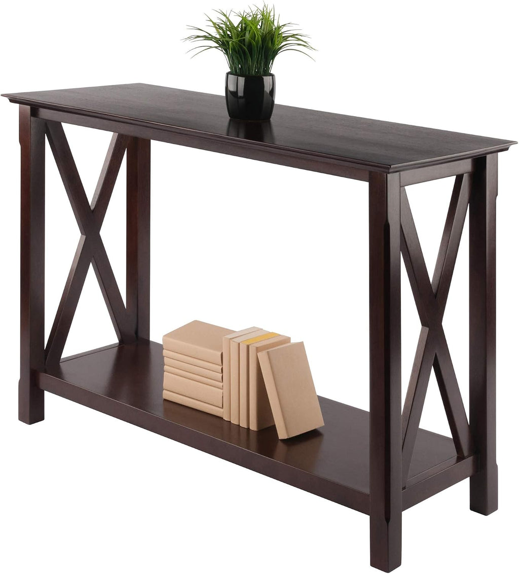 Winsome Xola Console Table with Shelf in Cappuccino, Thin Entryway Table for Hallway, Living Room, Elegant Furniture for Any Home Decor