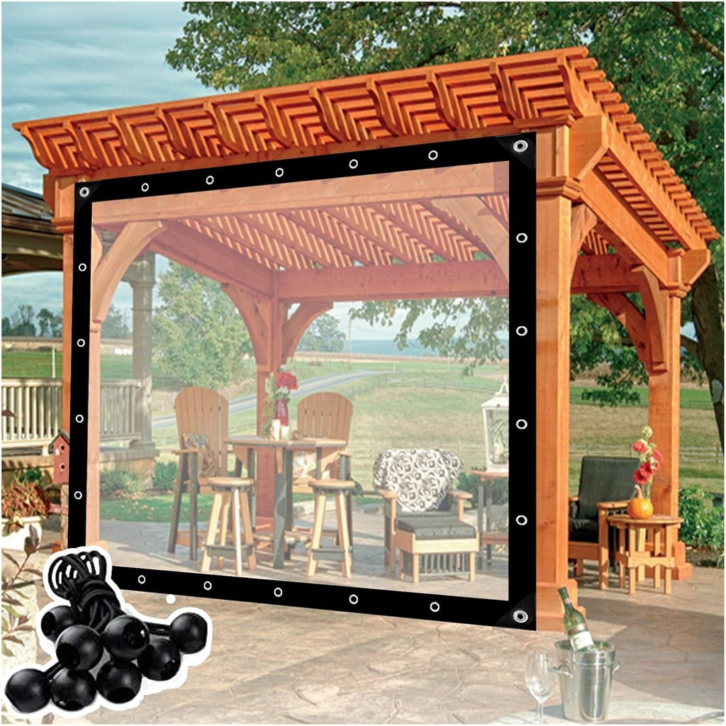Clear Tarps with Eyelets, Dustproof Rainproof Waterproof Pergola Side Panels 0.12mm Transparent Tarpaulin Sheet for Patios, Porch, Corridor, Chicken Run/Coop Size : 15x20ft(4.6x6.1m)