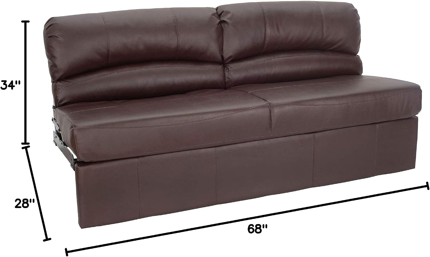 RecPro Charles RV Jackknife Sofa | Love Seat | Sleeper Sofa | Length Options 62', 68', 72' (68 Inch, Mahogany)