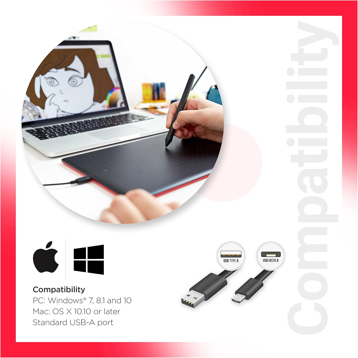 Wacom Graphire Pen Tablet One By Wacom Pen Input Exclusive Model Medium CTL – 672/K0 – C