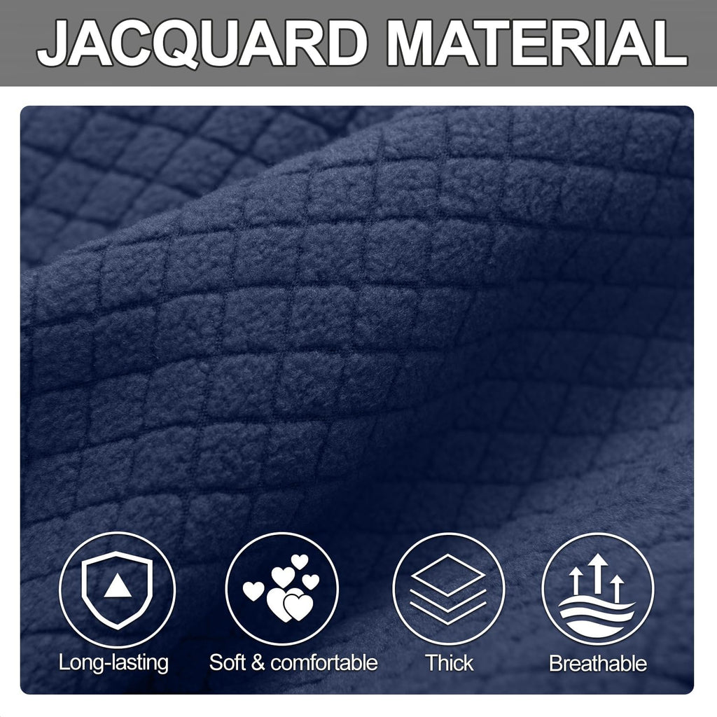 ALIECOM Waterproof Reclining Sectional Couch Covers for Reclining Sectional Stretch L Shaped Recliner Sofa Cover Washable Pet Dog Corner Sofa Slipcovers Protector (5 Seat and 1 Console, Navy Blue)