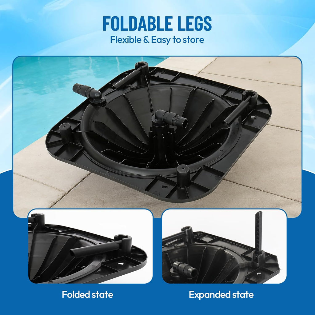 VINGLI Solar Pool Heater Above Ground Domed Solar Powered Swimming Pool Heater Contour Pool Heating Coil (2 Packs), Black