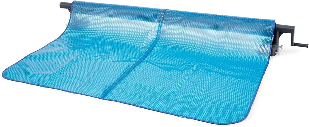 Intex Heavy Duty Solar Above Ground Pool Cover Reel Aluminum Adjustable with Locking Mechanism for Rectangle Frame Pool, Cover Not Included