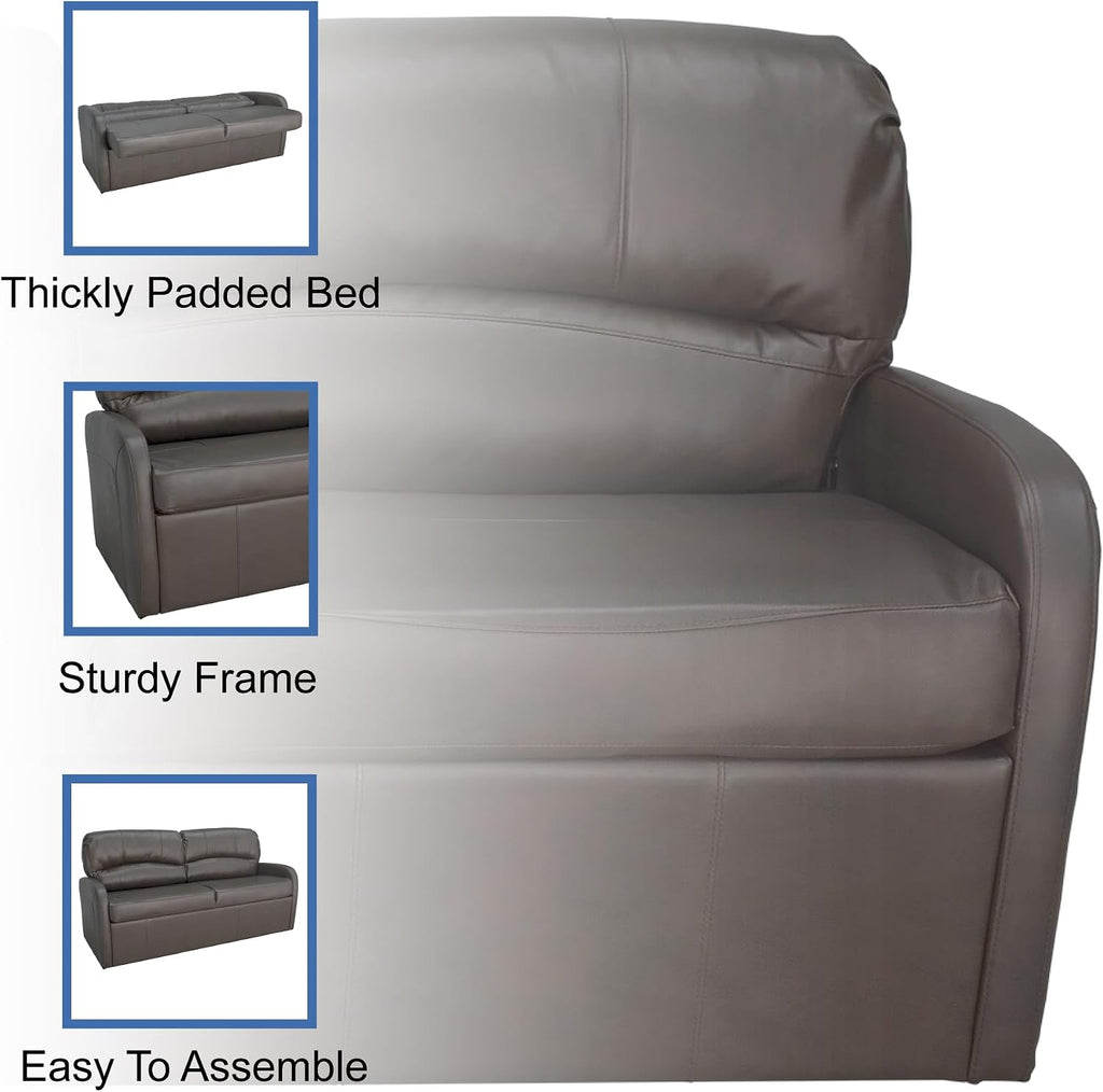 RecPro Charles Collection | 70' RV Jack Knife Sofa w/Arms | RV Sleeper Sofa | RV Couch | RV Living Room (Slideout) Chestnut