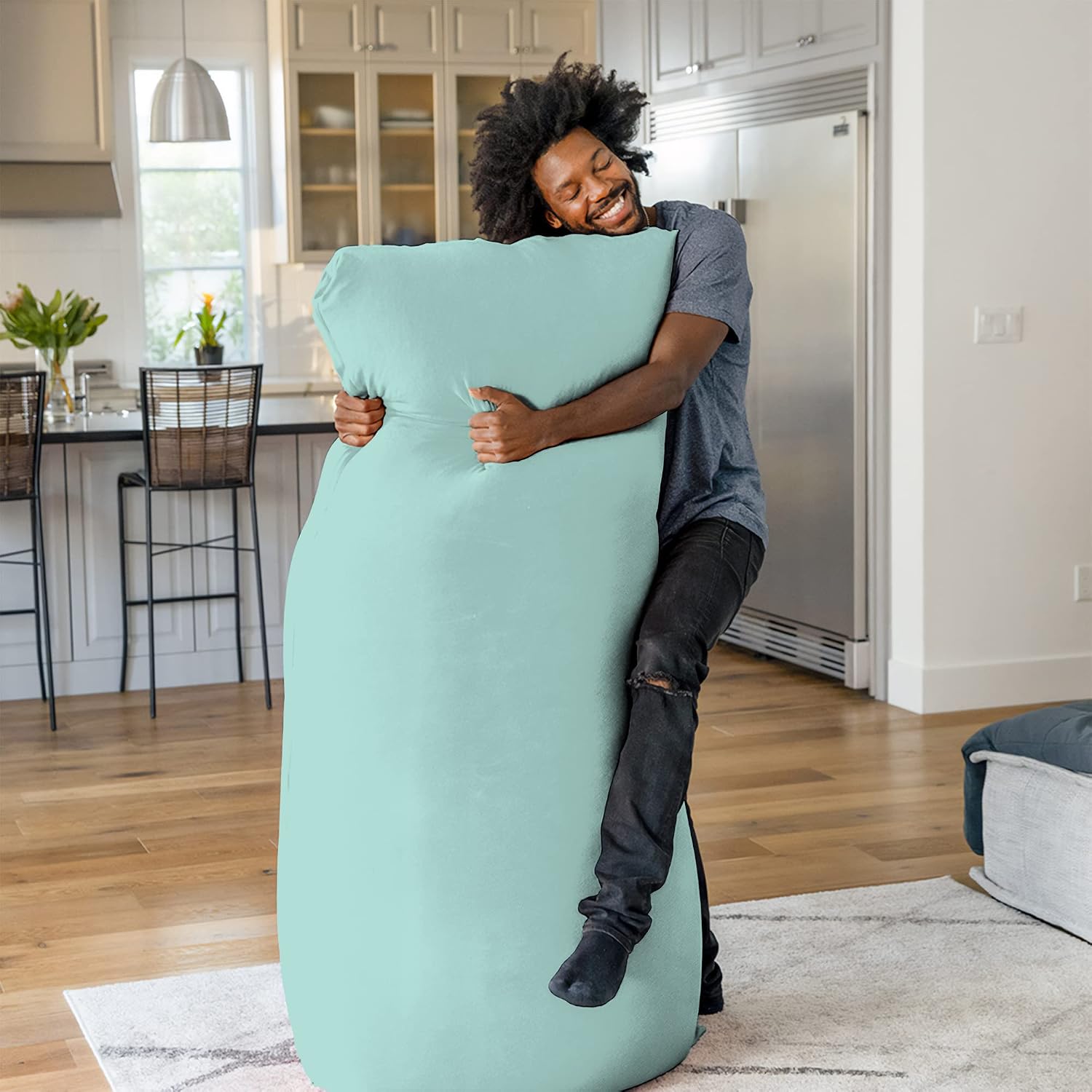 Yogibo Max 6 Foot Giant Bean Bag Chair Bed Lounger for Adults, Kids and Teens with Filling, Extra Large, Oversized, Big, Huge, Plush, Sensory Beanbag Couch Sofa Sack, Washable Cover, Mint