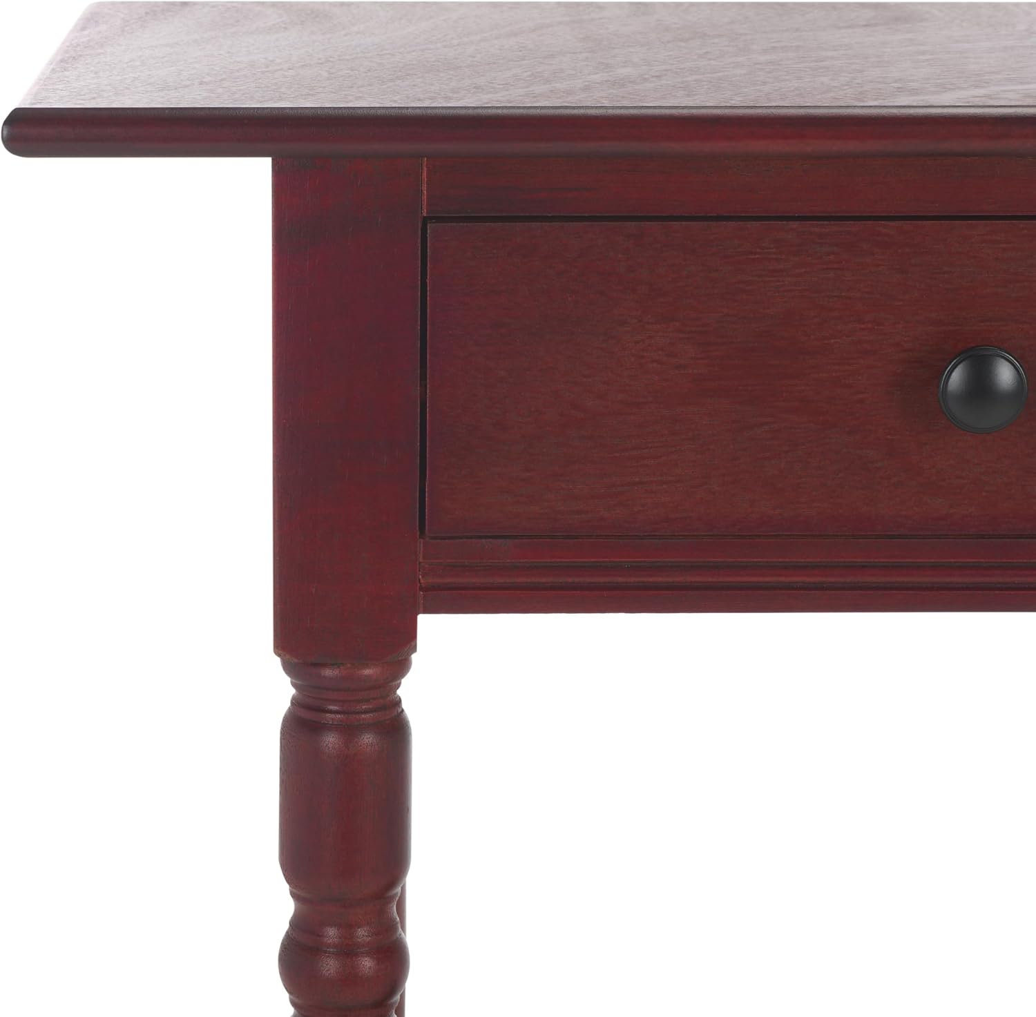 SAFAVIEH Home Collection – Rosemary Dark Cherry Console Table with Drawers & Shelf, Classic Contemporary Storage Console, Turned Leg Design (AMH5705D)
