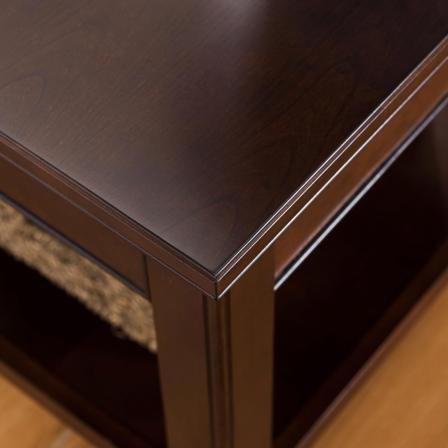 Leick Home Laurent Narrow End Table, with Drawer and Shelf, for Living Rooms and Small Spaces, Chocolate Cherry, 10506