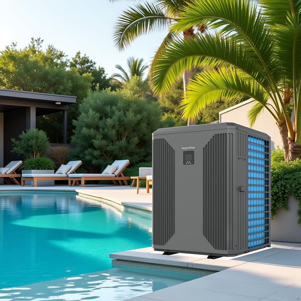 140,000 BTU Inverter Electric Pool Heater for Inground Pool Swimming Pool Heat Pump Up to 42,000 Gallons Heating Cooling WiFi Control 220v