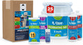 Rx Clear Pool Opening Chemical Maintenance Kit Plus for Above Ground or Inground Pools | for Pools Up to 15,000 Gallons | Includes Chlorine Tabs, Super Shock, 50% Algaecide, Clarifier and Test Strips