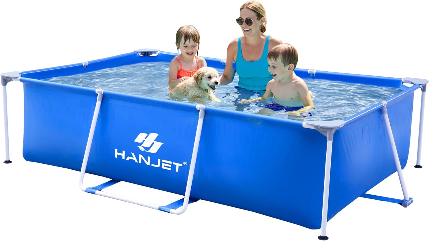 Swimming Pools Above Ground for Adults Kids, 8.5ft x 5.6ft x 25.5in Extra Large Blow Up Pool with Pump, Full Size Family Swimming Pools for Dog Backyard Garden Home Lawn Indoor Outdoor