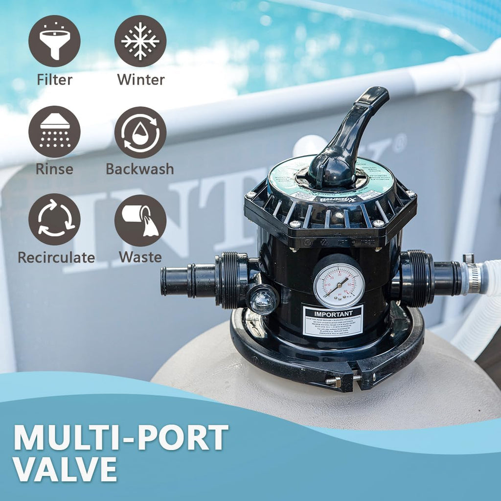 XtremepowerUS 19' Sand Filter with 1.5HP Pool Pump High Flow 4,500GPH for Above Ground & Inground Swimming Pool Media System up to 18,000 Gallons Pool High Flow
