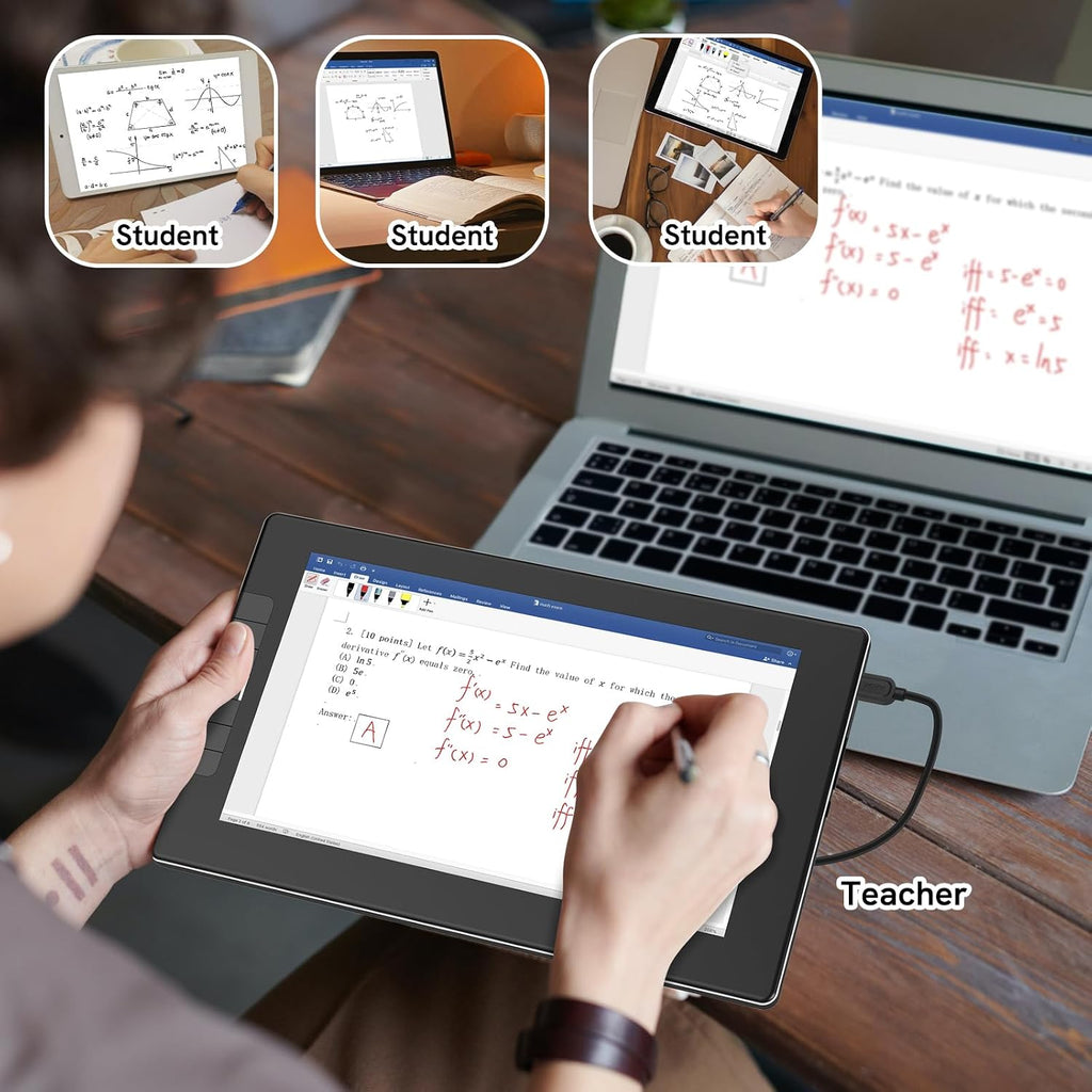 VEIKK VK1200 11.6 inch Drawing Tablet with Screen, 8192 Levels Pressure Battery-Free Pen, Tilt Function, 6 Shortcut Keys, for Artists, Students, and Beginners