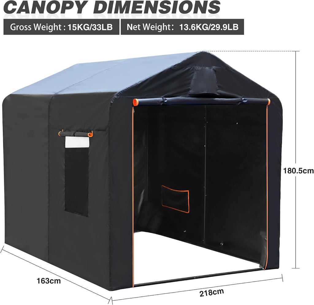 MEGHNA Bike Storage Shed Tent for 5-8 Bicycles 420D Oxford Fabric Extra Large Waterproof Foldable Bicycle Cover Outdoor Bike Storage for Garden Camping