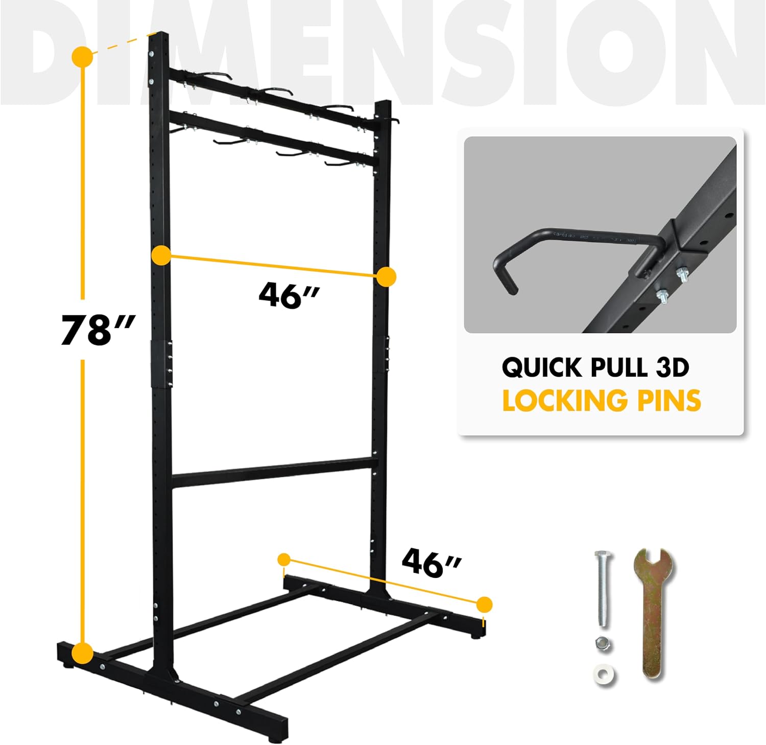 Freestanding 8 Bike Storage Rack for Garage, 2-Sided Bicycle Organizer, Hold Multiple Bicycles, Mountain Bikes, Road Bikes, Kids' Bicycles and E-Bikes