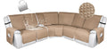 HDCAXKJ 100% Waterproof Reclining Sectional Couch Covers L Shape Recliner Sofa Cover Washable Quilted Soft Pet Dog Corner Recliner Slipcovers with Pockets (5 Seat and 1 Middle Console, Deep Camel)