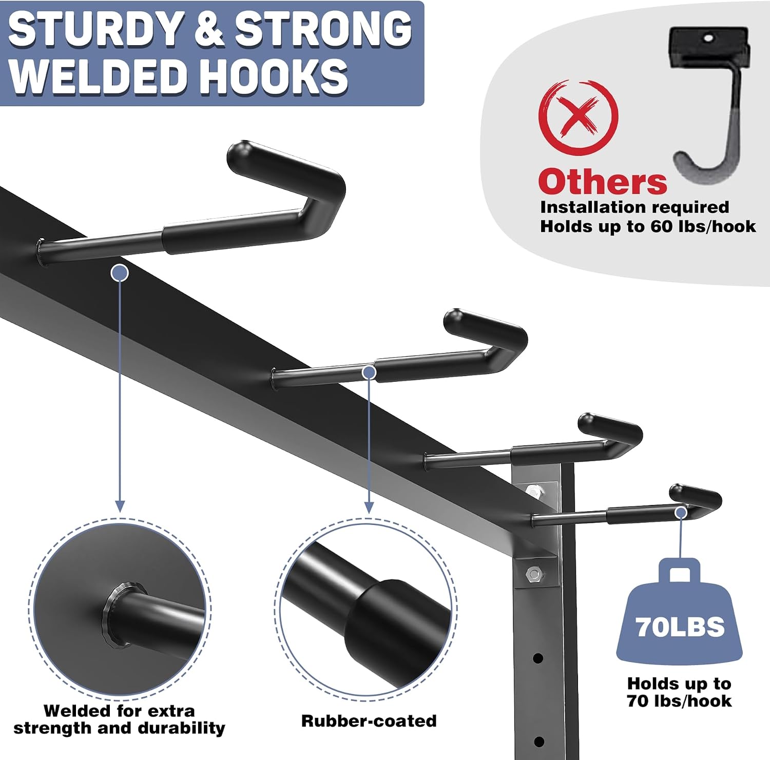 WALMANN Freestanding Bike Stand for Garage, 4 Bikes Vertical Bike Storage Stand Heavy Duty Bike Floor Stand