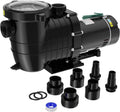 Pool Pump Above Ground/Inground, 1.5 HP 6600GPH Powerful Selfpriming Pool Pumps for 15,000-31,000 Gallons Pools, Dual Voltage Swimming Pool Pump with Strainer Basket & Drain Plug