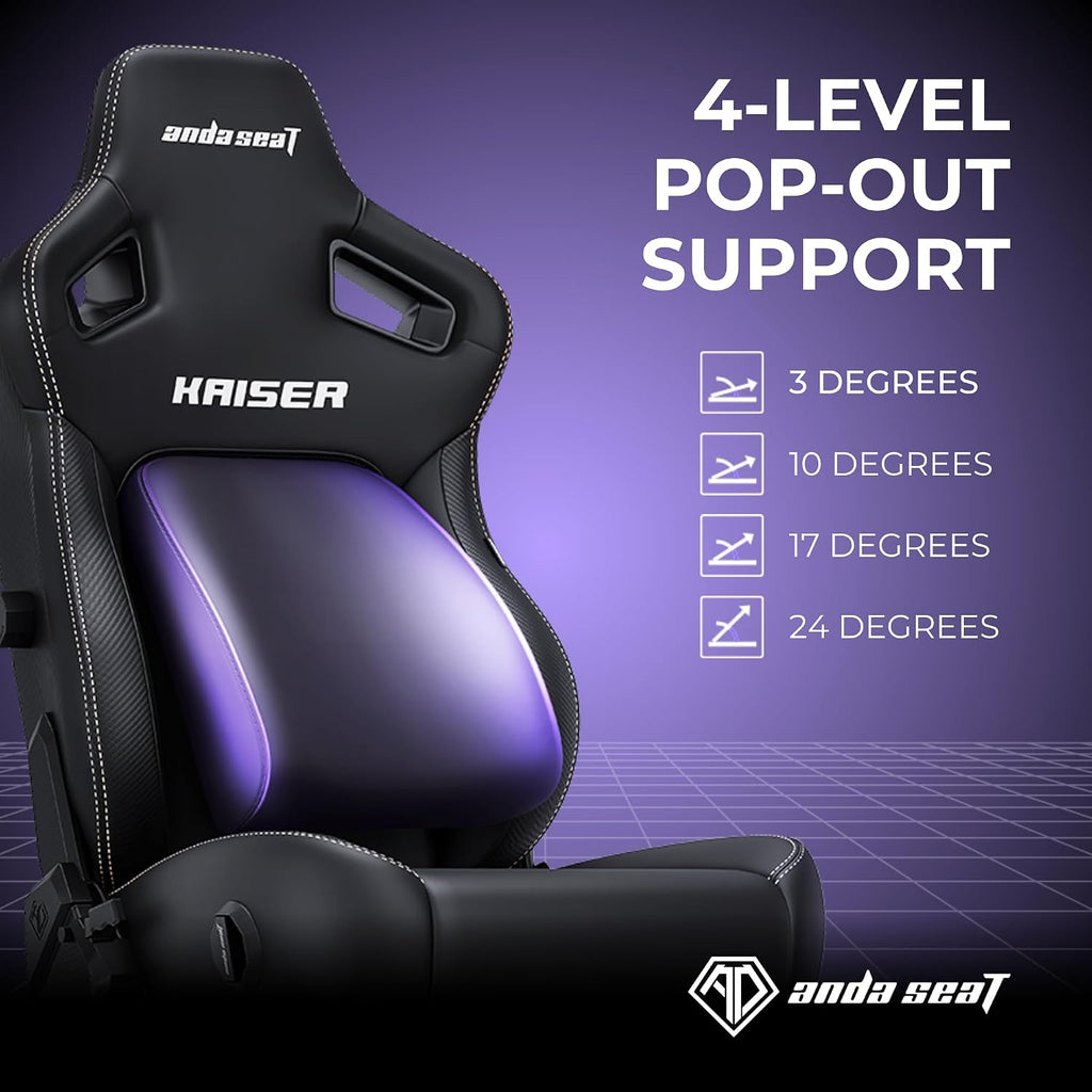 Anda Seat Kaiser 4 XL Gaming Chairs for Adults - Ergonomic Black Fabric Gaming Chairs with 6DArmrest, Comfortable Office Seat with Lumbar Support, Heavy Duty Wide Gamer Seat