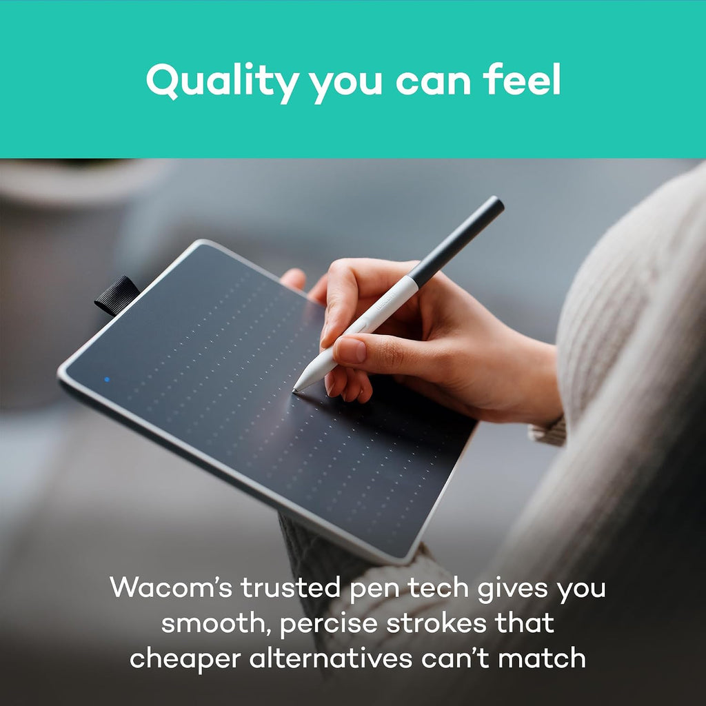 Wacom One Bluetooth Drawing Tablet, Medium, Compatible with Chromebook, Mac, Windows, Android