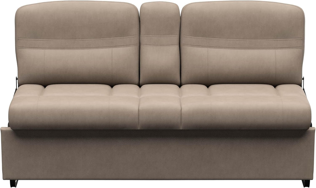 Thomas Payne Signature 62' Driftwood RV Jackknife Sleeper Sofa with Matching Kickboard, Easy Transition, High-Density Foam Cushioning, Fold-Down Center, Dual Cupholders - 2024044390
