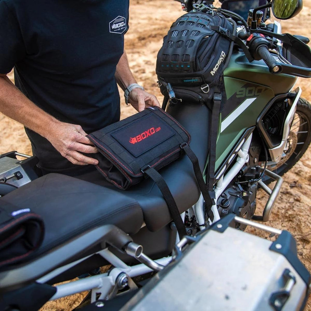 Boxo USA Adventure Motorcycle Tool Kit - 40-Piece Compact Tool Roll for Dual Sport & Adventure Bike