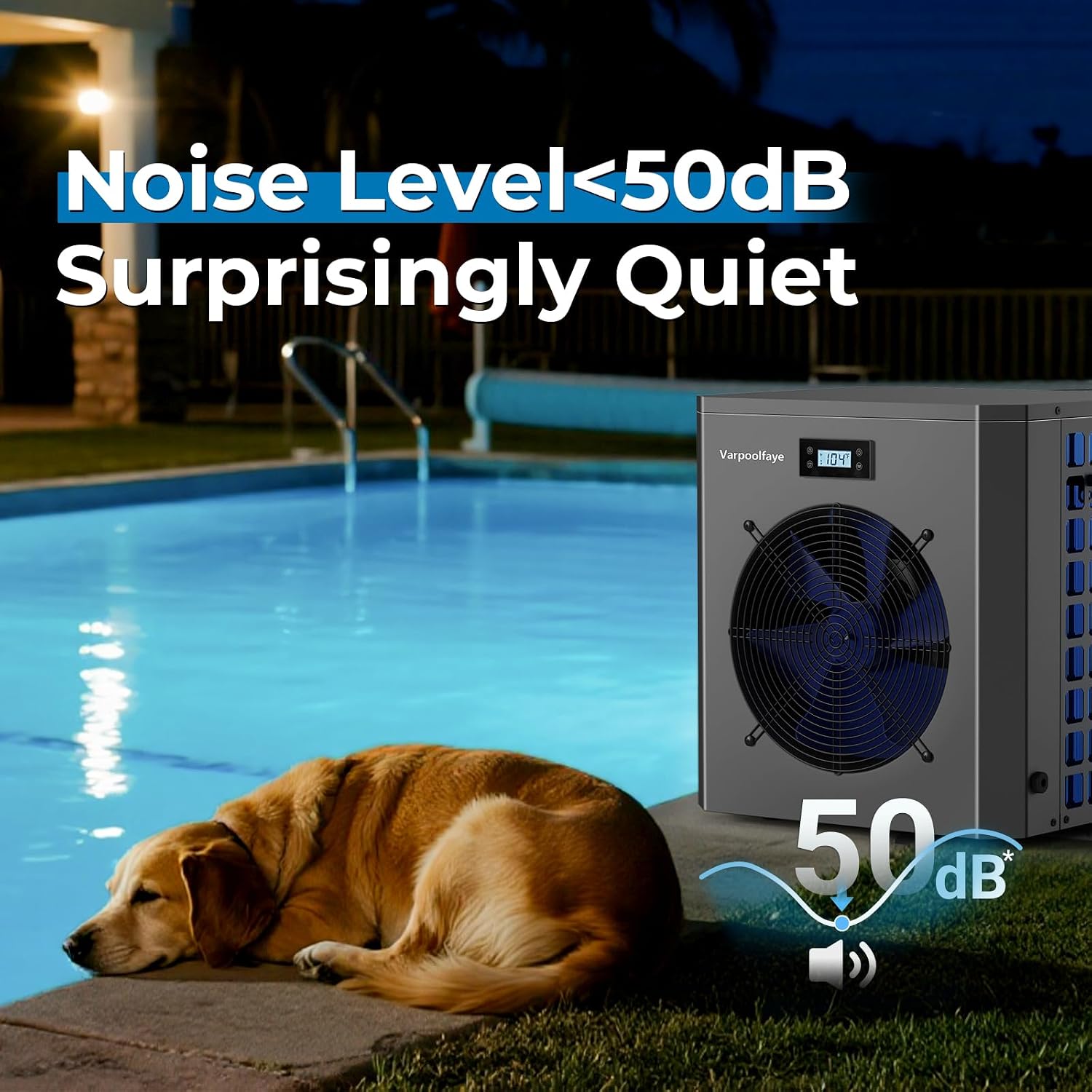 16000 BTU Swimming Pool Heat Pump 5000 Gallon Electric Pool Heater for Above Ground Pool 5KW Heating or Cooling WiFi Control Timer Pool Heater 110V 60Hz