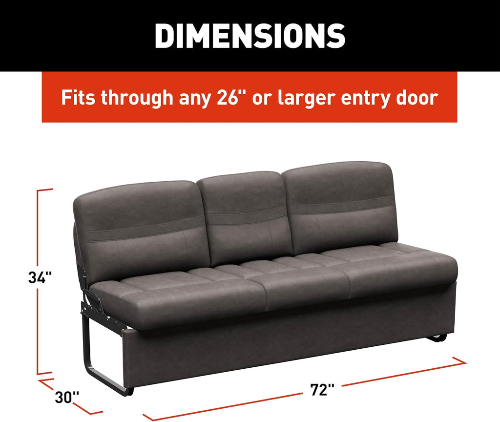 Thomas Payne Signature 72' McCoy RV Jackknife Sleeper Sofa with Matching Kickboard, Easy Transition, High-Density Foam Cushioning, Fold-Down Center, Dual Cupholders - 2024044414