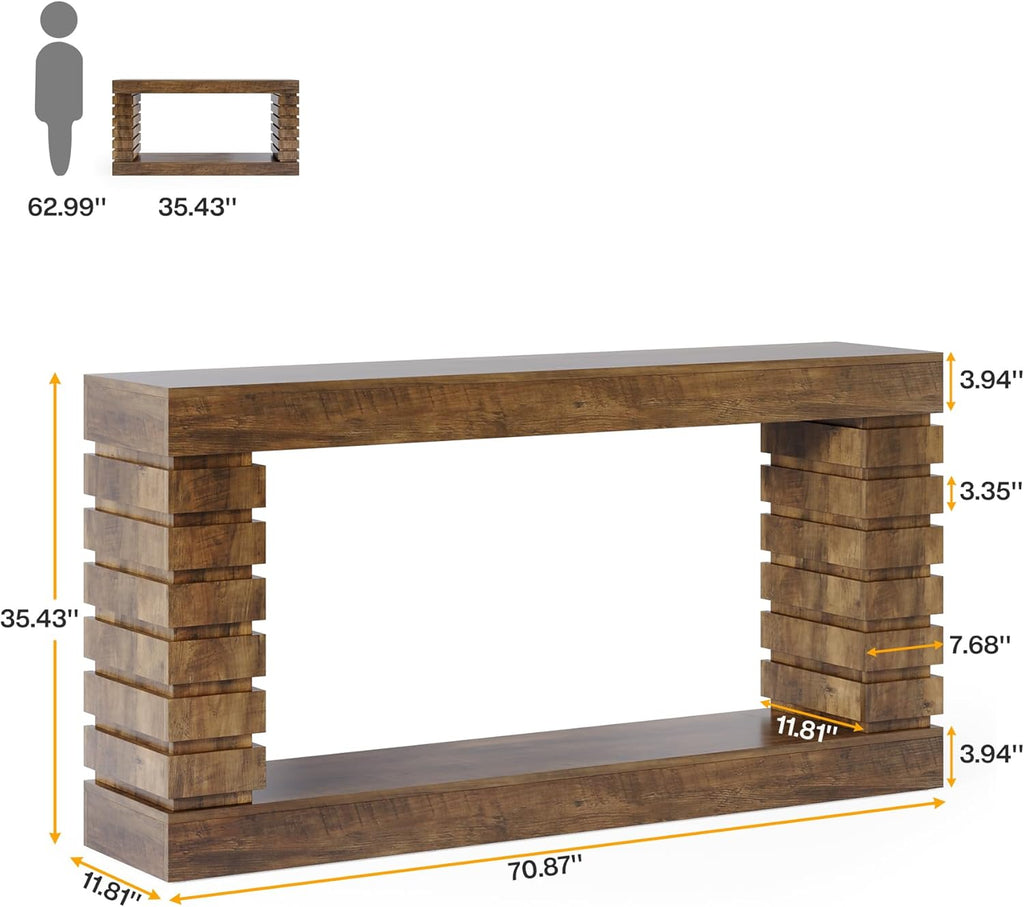 Tribesigns 70.8-Inch Long Console Table, Wood Entryway Table with Storage, Narrow Sofa Table Couch Table for Living Room Entryway Hallway | with Storage, Narrow, Couch Table, for Living Room, Entryway, Hallway