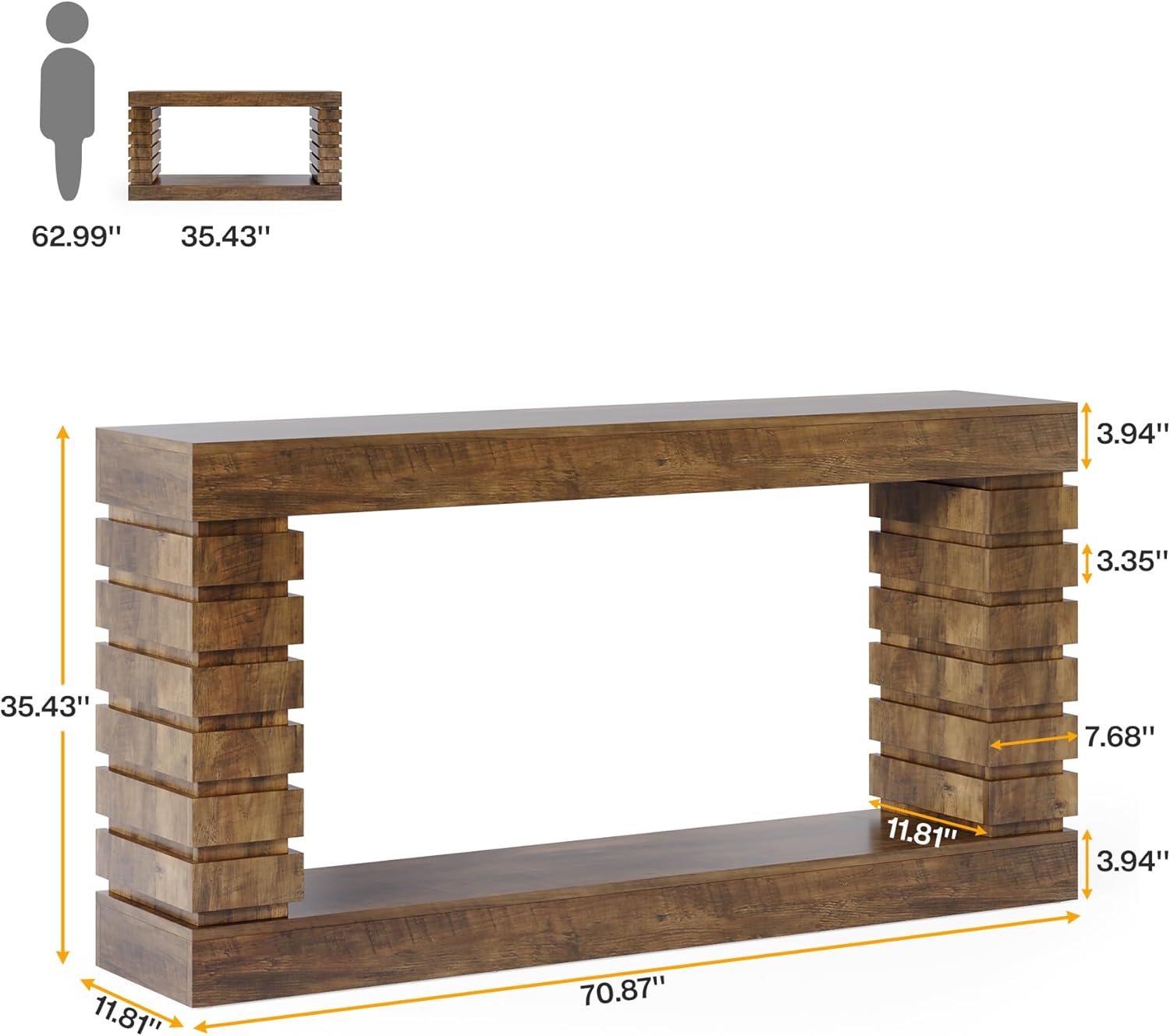 Tribesigns 70.8-Inch Long Console Table, Wood Entryway Table with Storage, Narrow Sofa Table Couch Table for Living Room Entryway Hallway | with Storage, Narrow, Couch Table, for Living Room, Entryway, Hallway