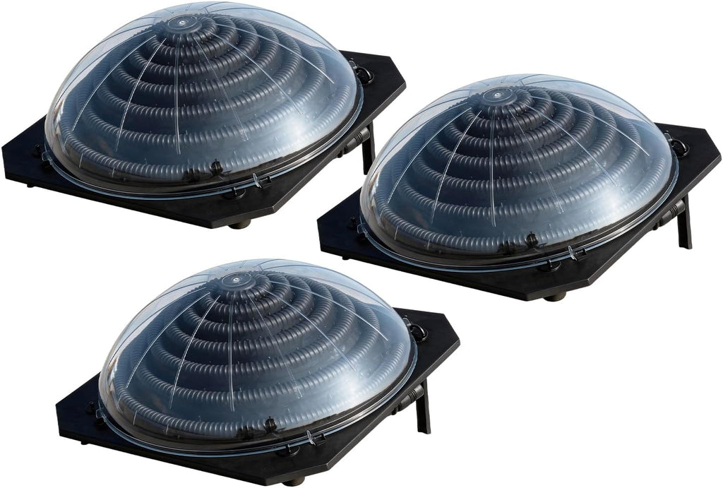VINGLI Solar Pool Heater Above Ground Domed Solar Powered Swimming Pool Heater Contour Pool Heating Coil (3 Packs)