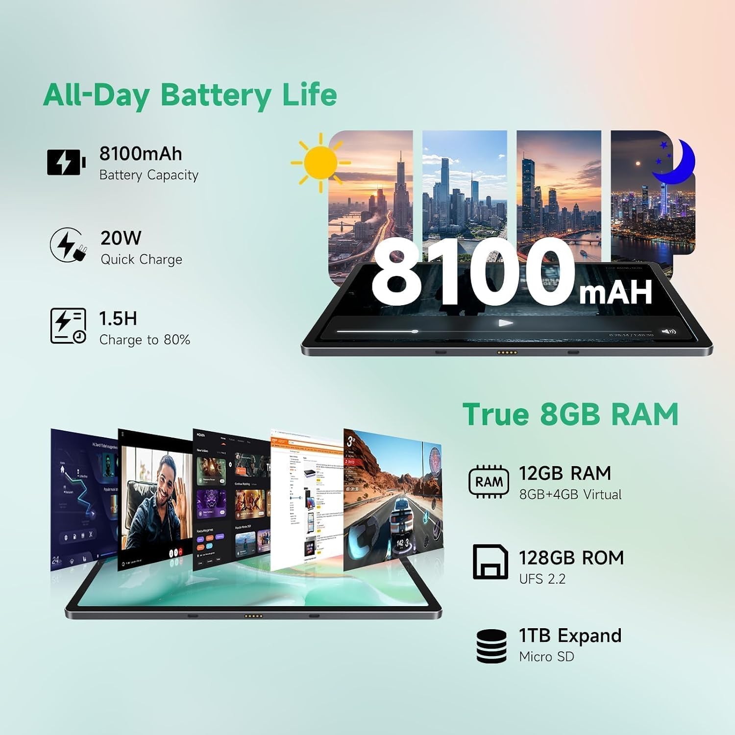 LincPlus T4 Tablet with USI 2.0 Stylus Pen & Magnetic Holder, Android Tablet 11 inch 2K IPS Display, MediaTek Helio G99, 12GB RAM 128GB ROM, 8100mAh Battery, Dual Camera, Quad Box Speakers