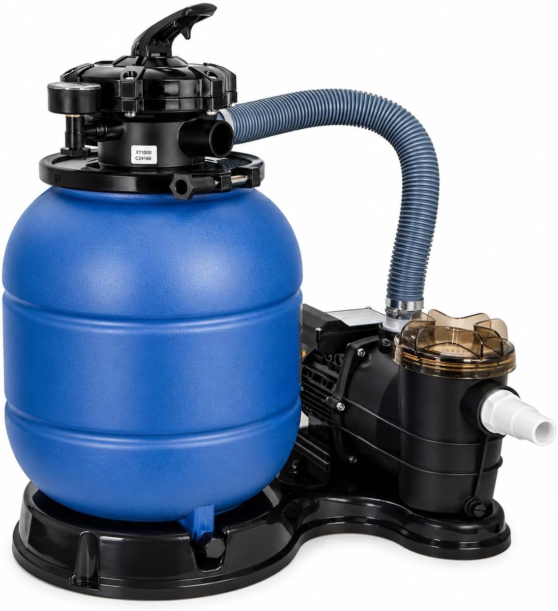 XtremepowerUS 13' Sand Filter Pump for Above Ground Pools 2400GPH Swimming Pool Pump Pressure Gauge up to 10000GAL Pool Pool Sand Filter with 4 Way Valve