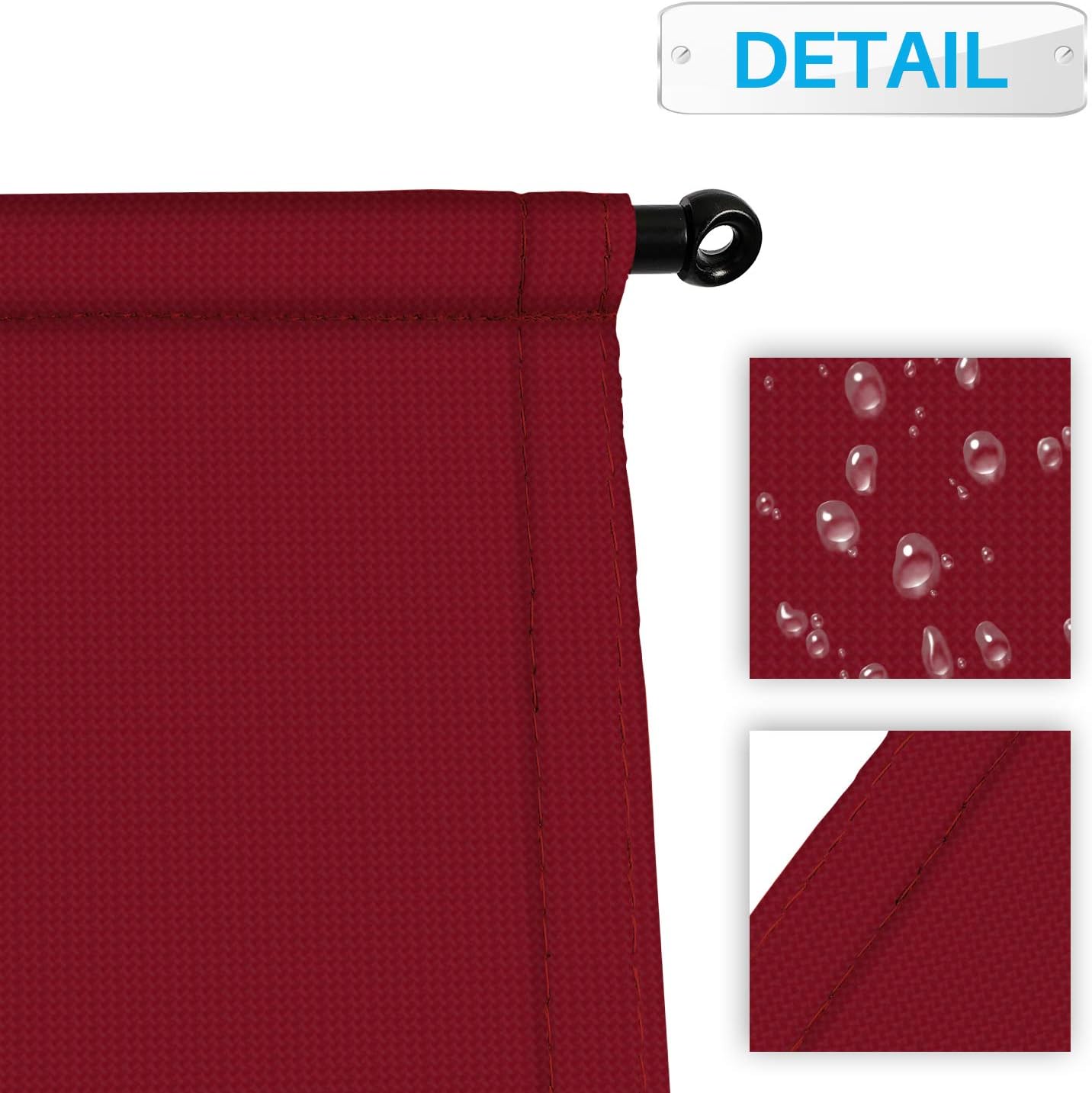 Patio 14' x 20' Waterproof Pergola Canopy Replacement Shade Cover Sun Sail for Deck Porch Backyard Shade Cloth Tarp with Grommets Rods Privacy Shade Screen, Red