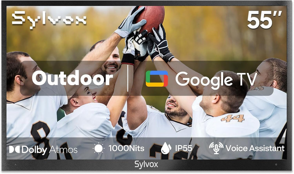 SYLVOX 55'' Outdoor Smart TV 4K UHD Waterproof TV 1000NIT High Bright, Android 11.0 Support Download APP ARC & CEC, Suitable for Outdoor Use(Deckpro Series)