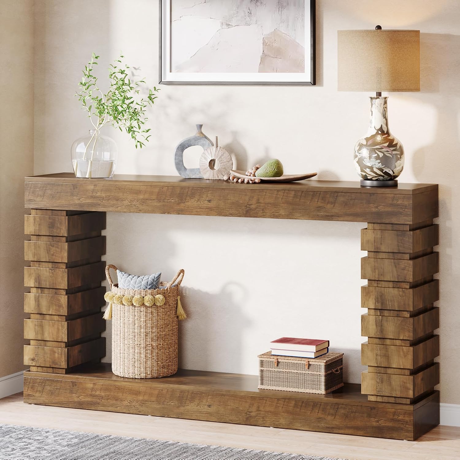 Tribesigns 70.8-Inch Long Console Table, Wood Entryway Table with Storage, Narrow Sofa Table Couch Table for Living Room Entryway Hallway | with Storage, Narrow, Couch Table, for Living Room, Entryway, Hallway
