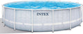 Intex 26745EH 16ft x 48in Chevron Prism Frame Premium Above Ground Pool Set, 5061 Gallon Capacity, Includes Filter Pump, Ground Cloth, Pool Cover & Ladder, Family Pool, Ages 6+
