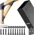 8pack 45 Degree Angle Support Bracket, for 2x4 (Actual 1.5''x3.5'') Pergolas, Gazebos, Decks, Porches, Cabins Elevated Wood Support Kit (Frosted-Black)