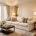 89' 3-Seater Couch for Living Room, Slipcovered Sofa, Beige Couches with Washable Cover, Supportive Cushions & Sturdy Frame, for Small Spaces, Apartment, Office, Easy Assembly