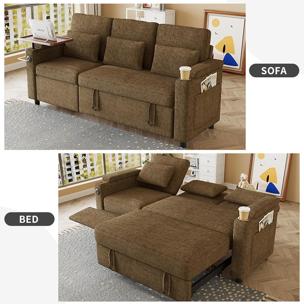 Sleeper Sofas Convertible Couches Reclining Sectional, Oversized Convertible Sofa Bed with Reclining Chair, Modern 3-Seater Sectional Couches for Living Room