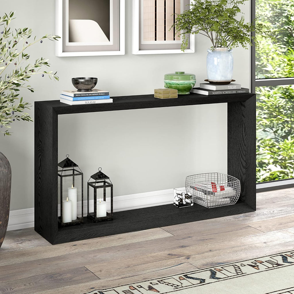 Henn&Hart Osmond Console Table, 55' Wide,Grey,Black