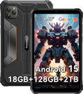 Blackview 9 inch Rugged Tablet, Android 15 Waterproof Tablet wirh Gemini AI, 18GB+128GB TF 2TB, 180Hz, IP68/IP69K, MIL-STD-810H Shockproof, 16MP+13MP, 18W/OTG/5G WiFi/GPS/NFC/TÜV/Face ID/Glove Mode
