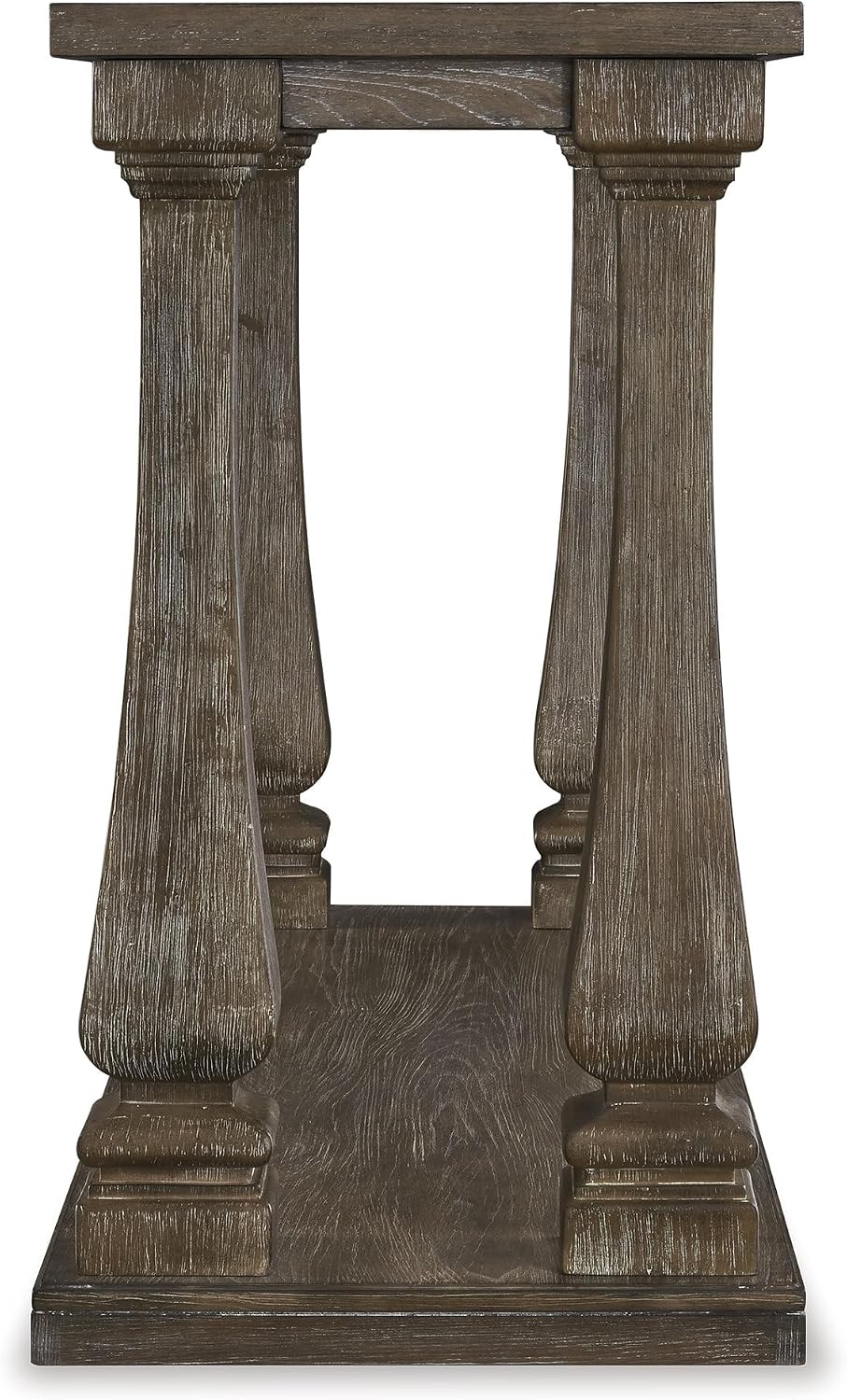 Signature Design by Ashley Johnelle Casual Sofa Table, Plank-look Framed Tabletop, Weathered Finish, Elm Veneers and Wood, 60' W x 18' D x 31.88' H, Gray