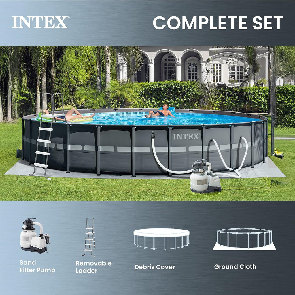 INTEX 26339EH Ultra XTR 24ft x 52in Above Ground Swimming Pool Set with Sand Filter Pump and Deluxe Automatic Vacuum Cleaner.