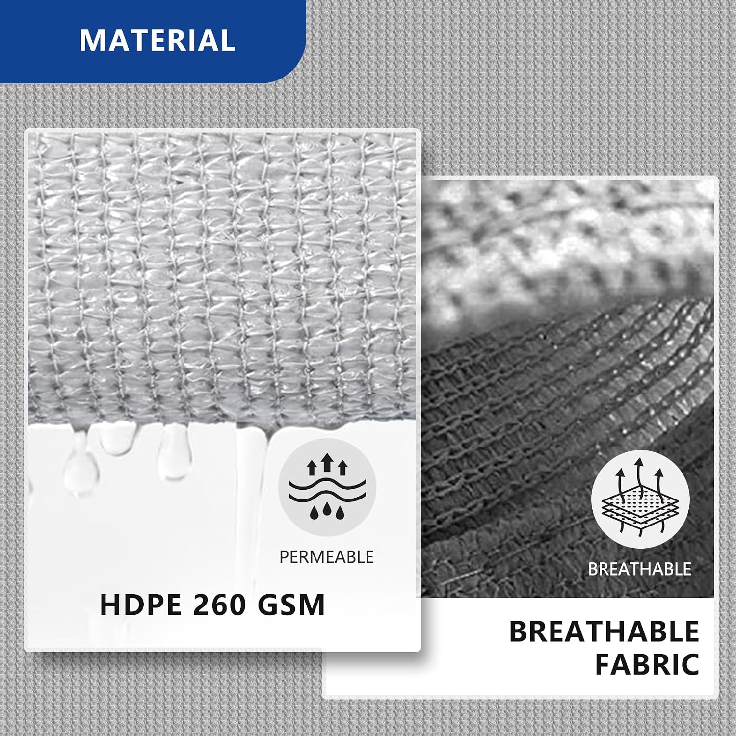 14' x 20' Gray Sun Shade Sail – Heavy-Duty Reinforced Rectangle Canopy, UV-Blocking 260 GSM Fabric, Built for Strength, Style & Longevity
