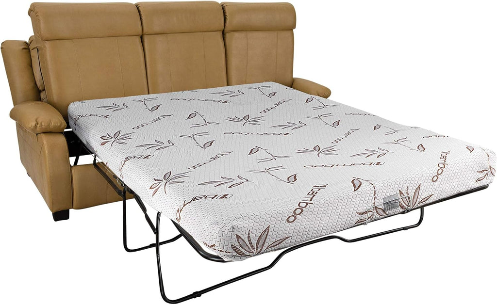 RecPro Charles Collection Sofa, 80'' Hide A Bed Loveseat with Memory Foam Mattress, Toffee