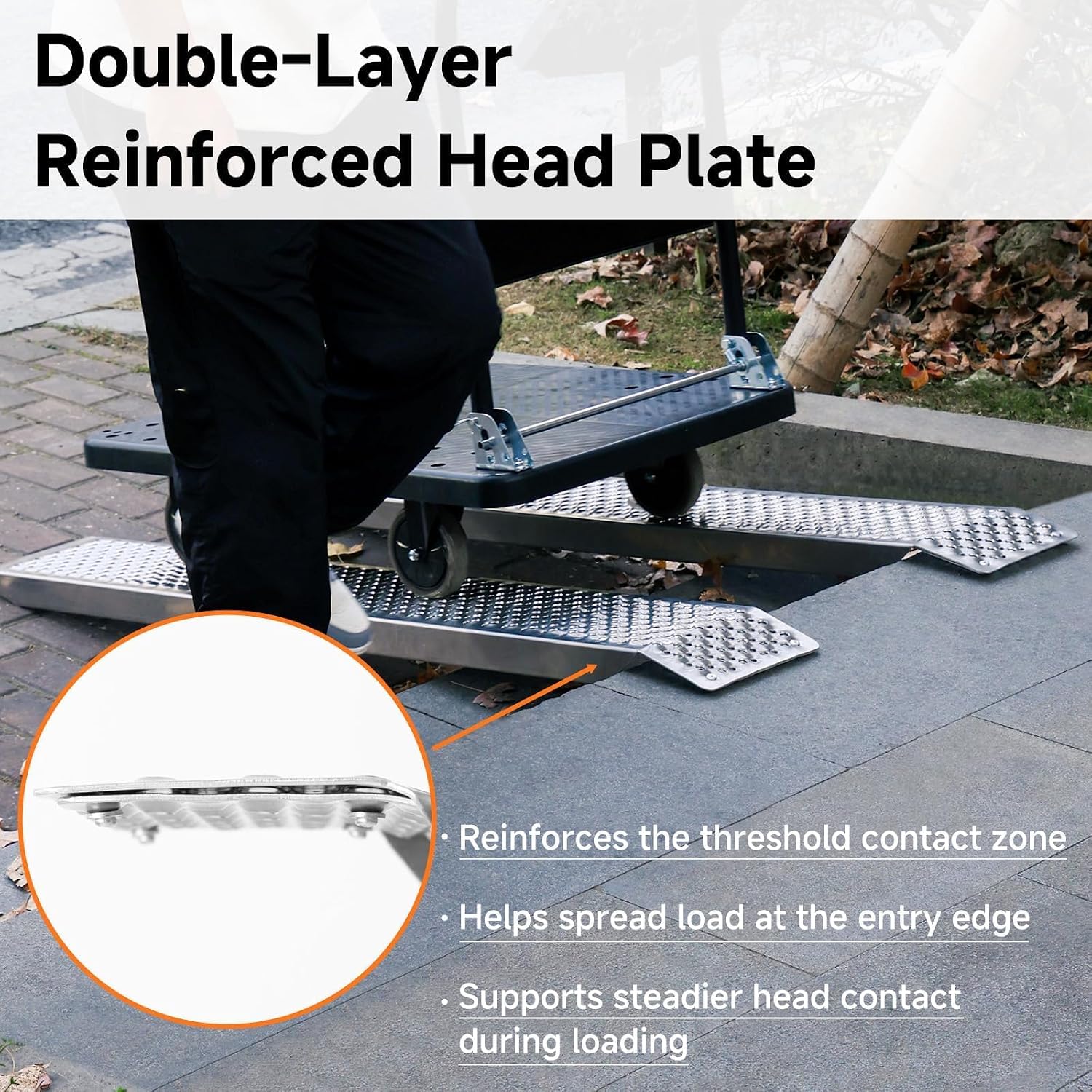 Aluminum Shed Threshold Entry Ramps for Lawn Mower, 2-Pack, 58.81' x 7.87', Punched Plate Traction, 880 lb per Pair