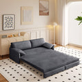 66' Sleeper Sofa Bed Queen Size, 3-in-1 Convertible Couch, Modern Pull Out Couches, Comfy Velvet Futon Sofa, Cloud Loveseat Lounge, Pillow Arm, for Small Spaces, Living Room, Apartment, Grey